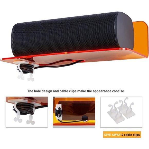 Small Acrylic Floating Wall Shelves Set of 2, Flexible Use of Wall Space, 9 Inch - Picture 5 of 6